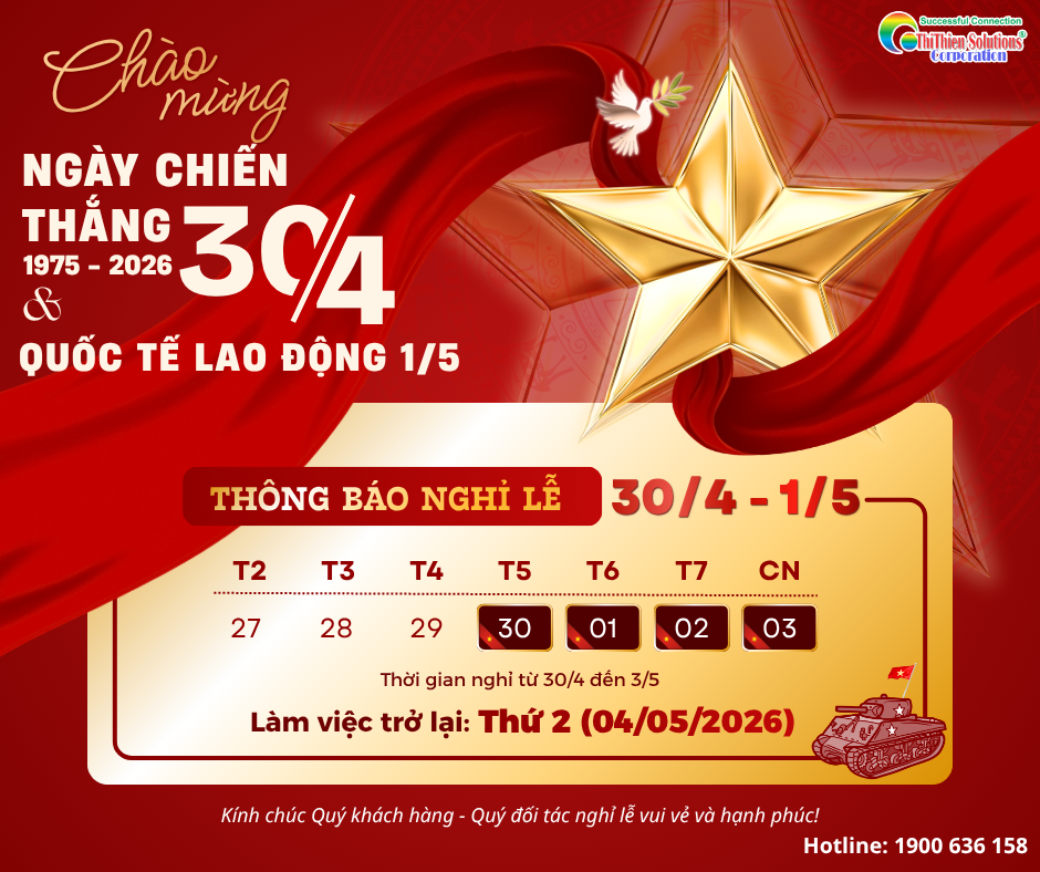 Thông báo nghĩ lễ 30/4 - 1/5 Parvietnam